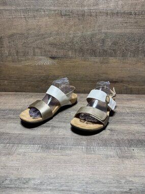 Vionic Nancy Metallic Leather Strappy Sandals Women's Size 10